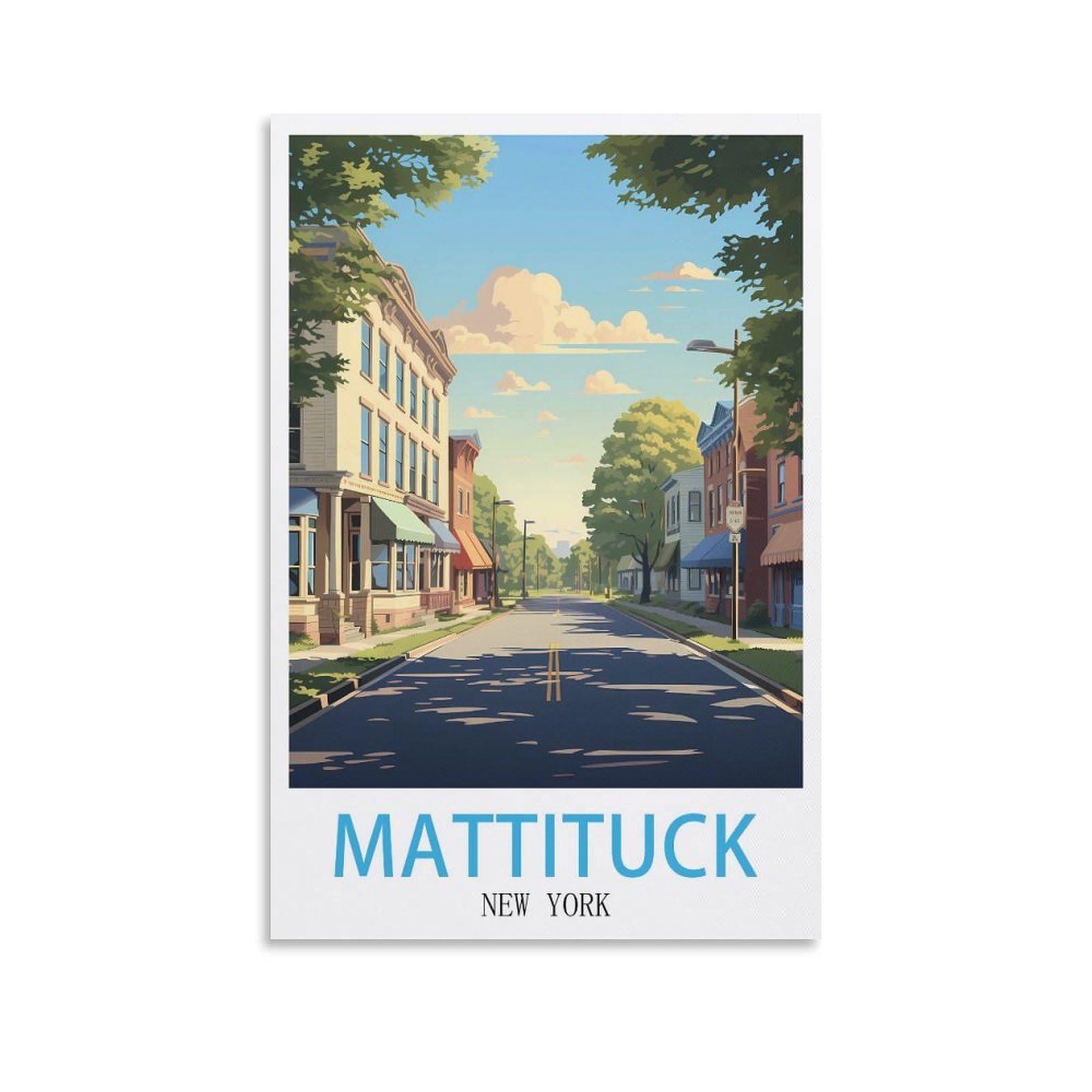 EZMLFA 5D Diamond Painting Kits,Mattituck New Yorks,Diamond Painting Kits for Beginners Round Full Drill Painting with Diamonds Gem Art for Home Wall Decor 30x40cm