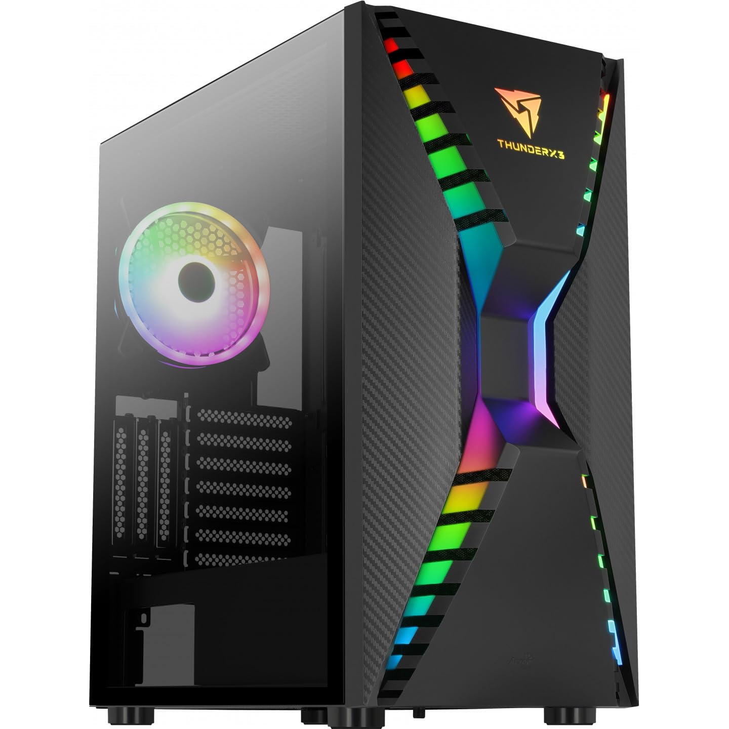 AeroCool CS107 V2 MicroATX PC Case Side Window 3 x 120mm FRGB Fan CS107V2 Black — view 39