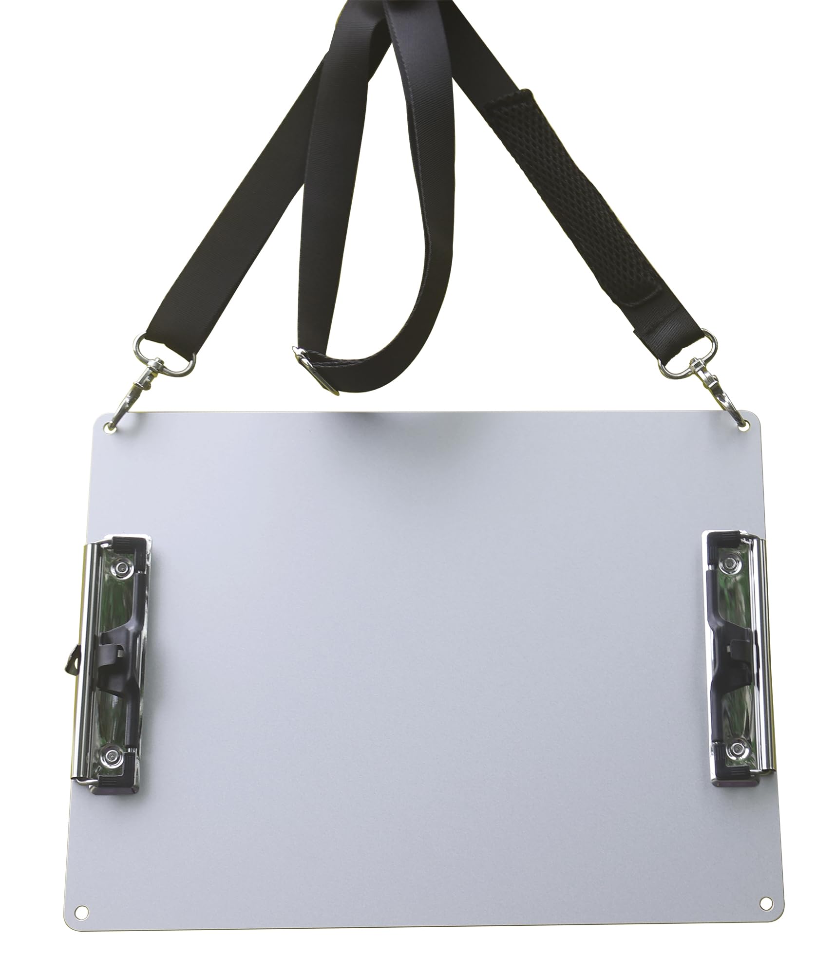 Banjiang Metal Double Clips Clipboard for Working While Walking with Shoulder Straps,A4/Letter 8.5 "X11 Aluminum Clipboard with Pen Holder