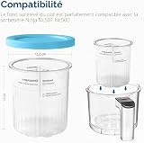 vione Remplacement des pintes et couvercles Ninja Creami Deluxe - 4 packs, 24 oz. Compatible avec les séries NC501, NC500 - Sans BPA, Lavable au lave-vaisselle, Couleurs assorties - 5