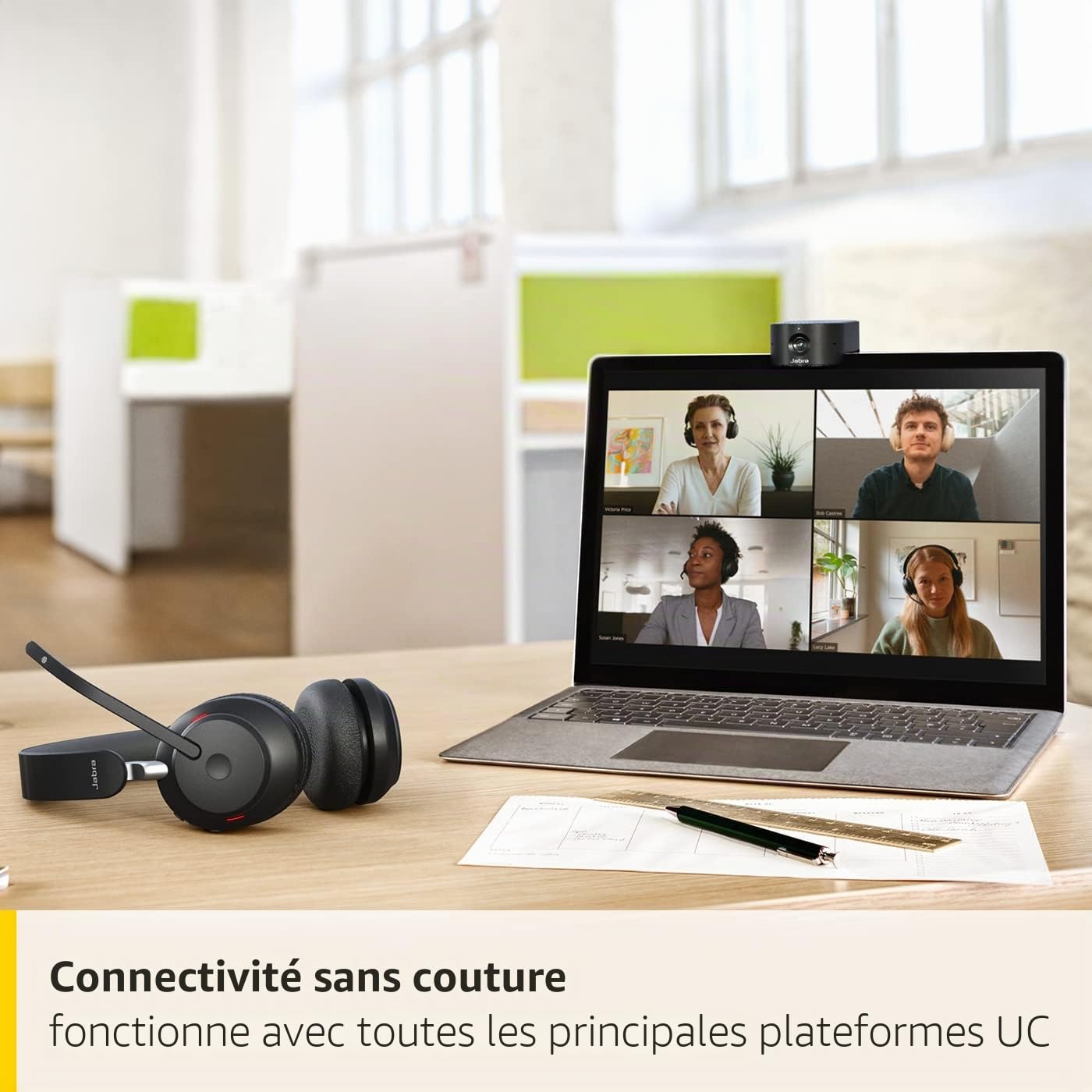 Jabra PanaCast 20 Caméra de Visioconférence 4K Webcam Ultra-HD IA Plug & Play