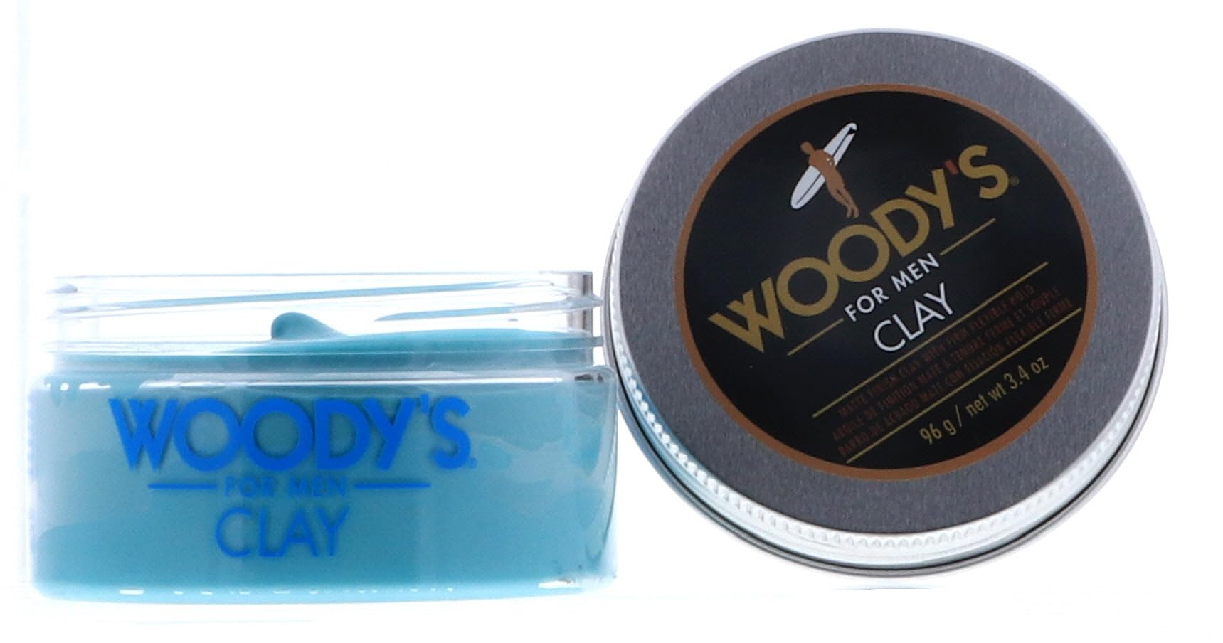 Woody's Matte Finish Clay for Men, Styling, 3.4 oz (Pack of 2)