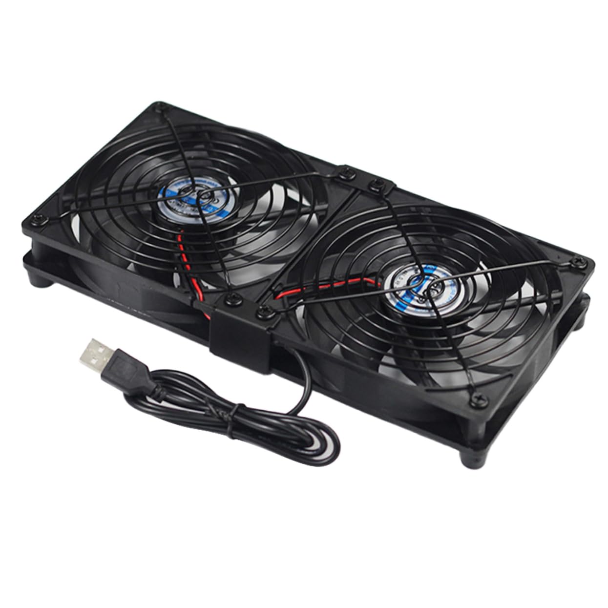 Ventilateur de refroidissement USB Lurrose double pour routeur noir