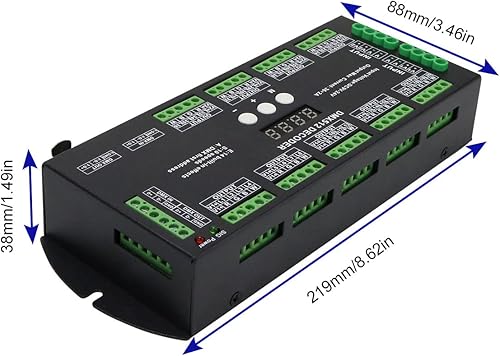 Miniatura 3 de AKEPO Decodificador de pantalla digital LED DMX RGBW de 36 canales, controlador DMX512 para luces LED RGBW DC9-24V 2ACH con 14 efectos integrados