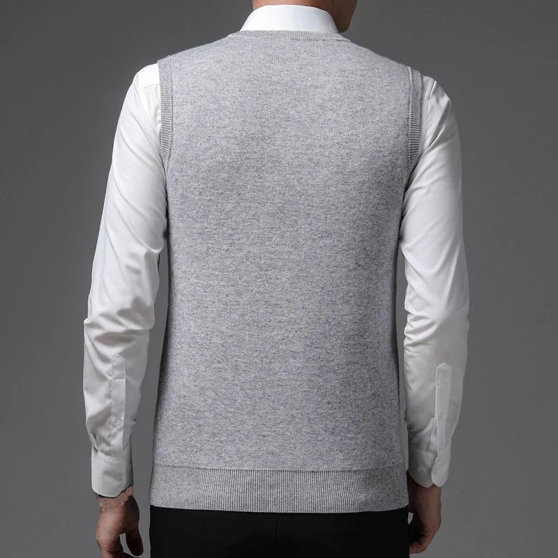 Men Knit Tank Sweater Jumpers Sleeveless Thick Pullover Vest V Neck Casual Slim Fit Sleeveless Sweaters2