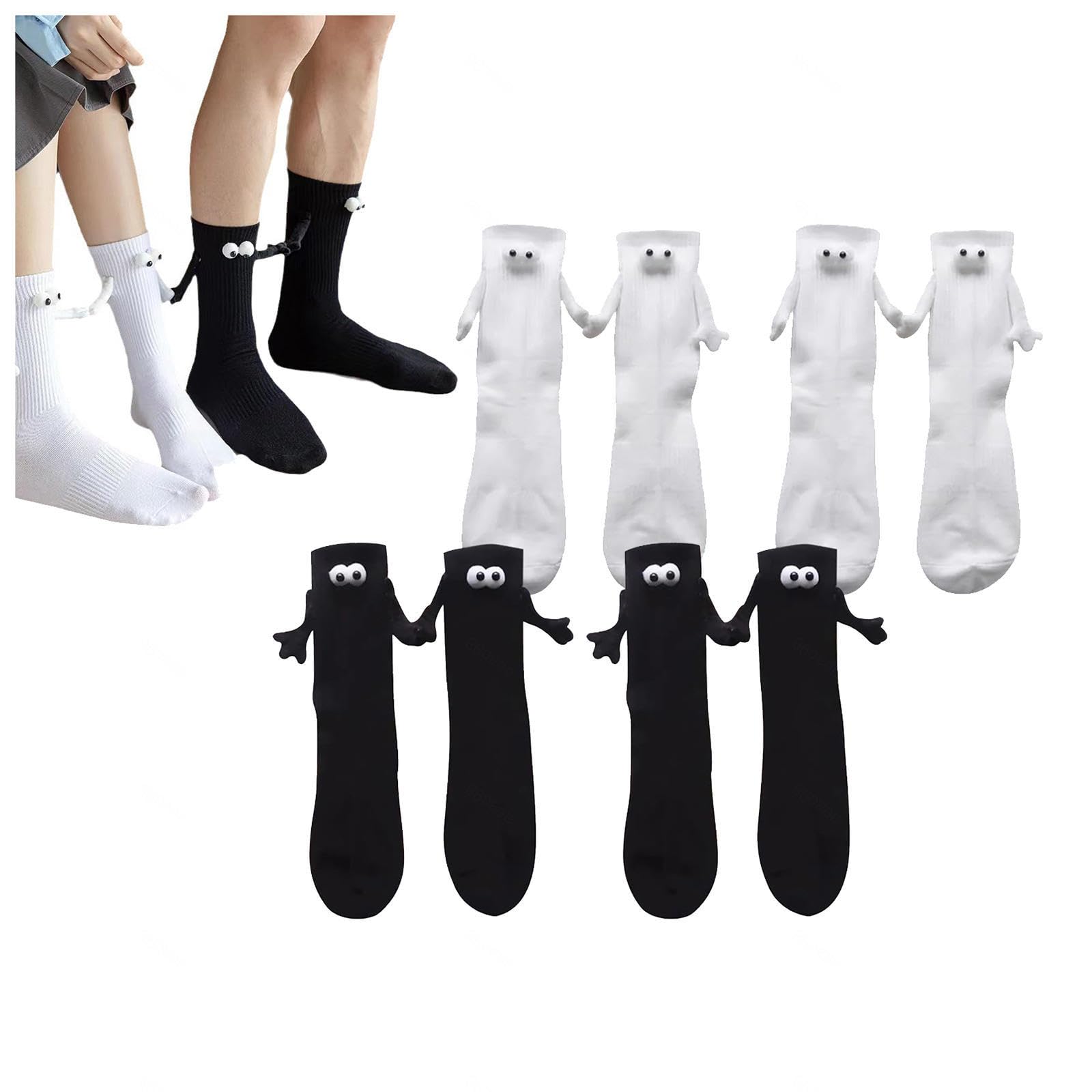 Calzini divertenti, con ventosa magnetica 3D, coppia di calzini per bambole, unisex, divertenti coppie, calzini per mani e donne, taglia unica