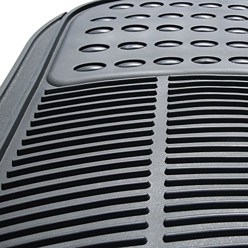 Image of FH Group Car Floor Mats - Heavy-Duty Rubber Floor Mats for Cars, Universal Fit Rear Set, Trimmable Automotive Floor Mats, ClimaProof Floor Mats For Most Sedan, SUV, Truck Floor Mats Gray