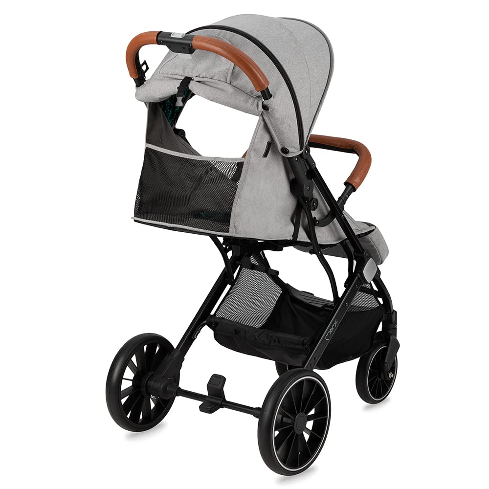 Passeggino MoMi ESTELLE DAKAR a partire da 6 mesi (fino a 22 kg), pieghevole con cintura di sicurezza a 5 punti, cestino porta spesa e funzione di apertura, manico telescopico per il traino