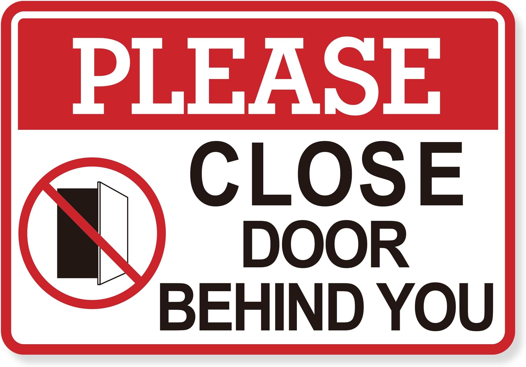Please Close Door Behind You Sign, Self Adhesive Weatherproof Vinyl Close The Door Stickers, Keep Closed Sign for Home Office Business Hospital Restroom School