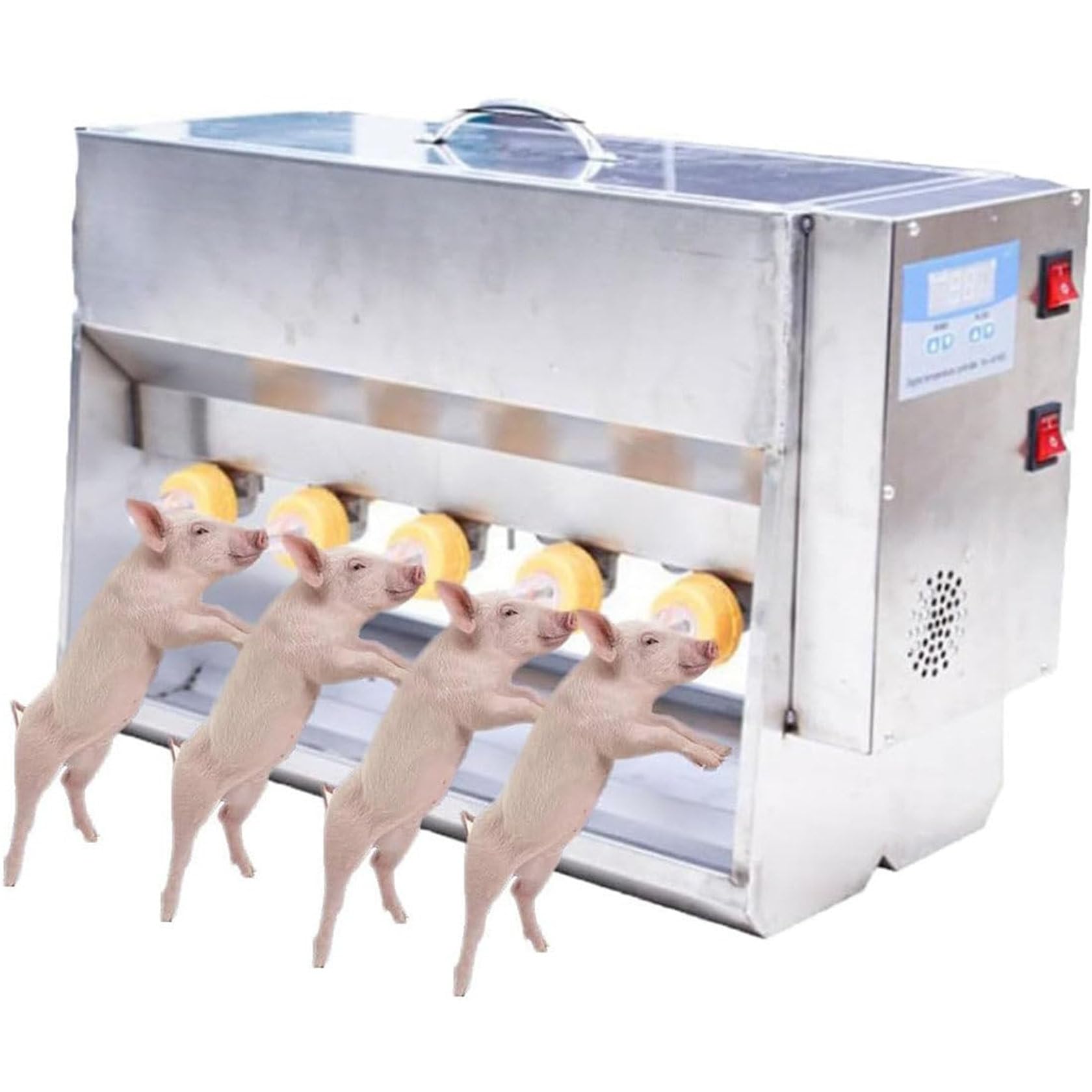 XNZJHPP Stainless Steel Piglet Nursing Bottle Feeder - Multi-Nipple Design for Optimal Care of Piglets and Lambs - Durables and Easy to Clean (10nipples)