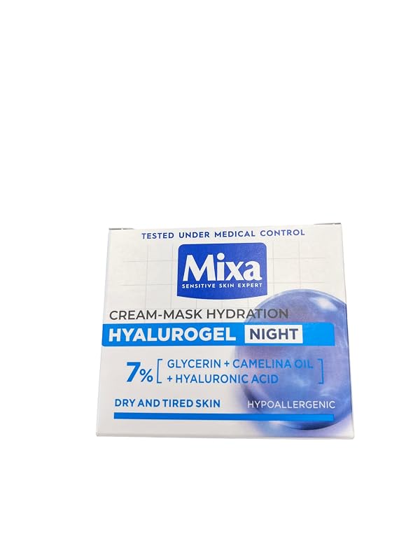 Mixa Hyalurogel creme-máscara hidratante noturna, 50 mL