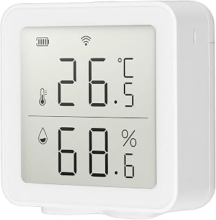 Indoor Thermometer Meter, Accurate Data for Tuya Real Time Monitoring Wireless WiFi Temperature Humidity Sensor for Home