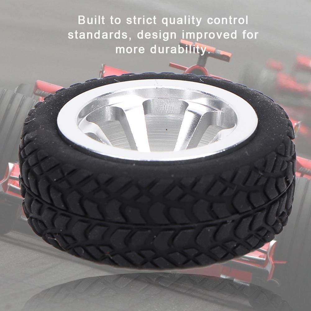 Tbest 4 STÜCKE RC Reifen, Gummireifen RC Auto Modell Upgrade Zubehör Fit für 1/28 K989-53 RC Rad Reifen(Silber)