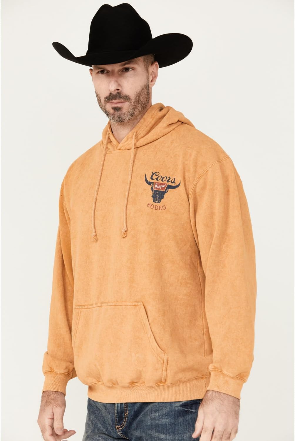 Changes Coors Banquet Rodeo Mineral Wash Front-Back Print Pull-Over Hoodie