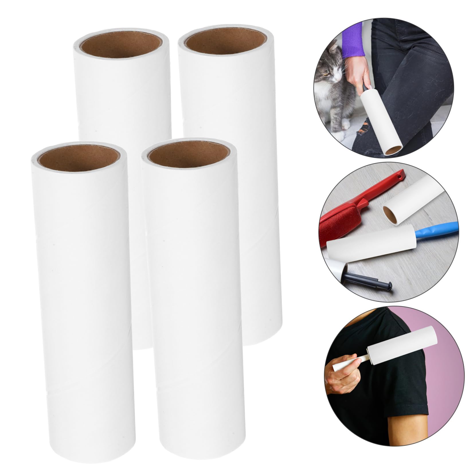 Ipetboom Rodillo Quitapelusas de Repuesto, 10 Rollos de Papel Blanco, 50 Hojas por Rollo, Adhesivo para Ropa y Cama, Fácil de Cambiar