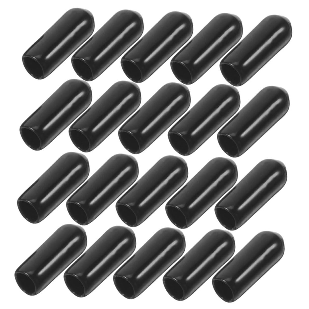 Cabilock Flexible End Caps 300pcs Screw Thread Cap Threaded Tube Protectors Insulation Sleeves Black