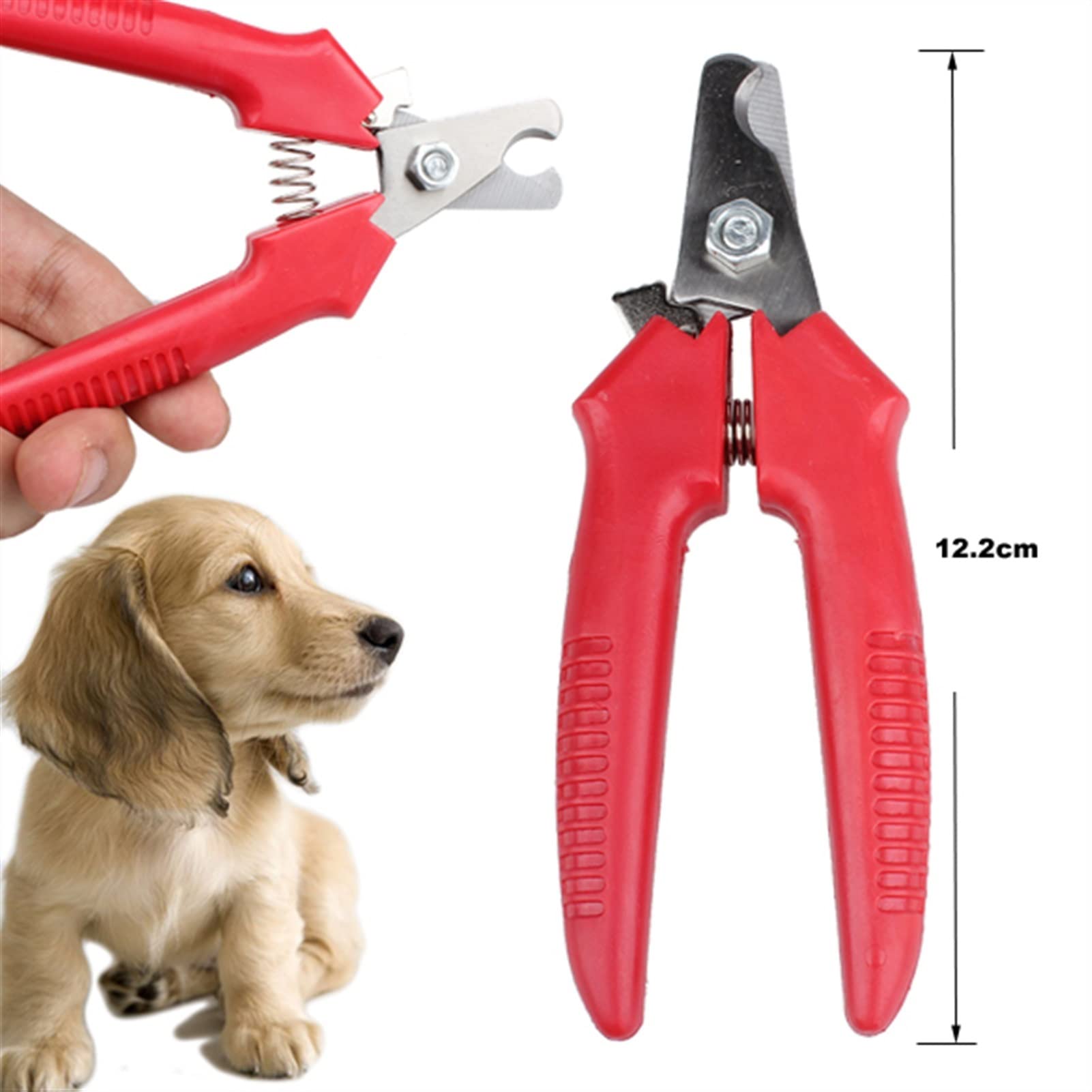 Haustier-Nagelschere, Haustier-Nagelschneider, Haustier-Hunde-Zehenpflege, Nagelpflege, roter Trimmer-Clipper-Pflegewerkzeug