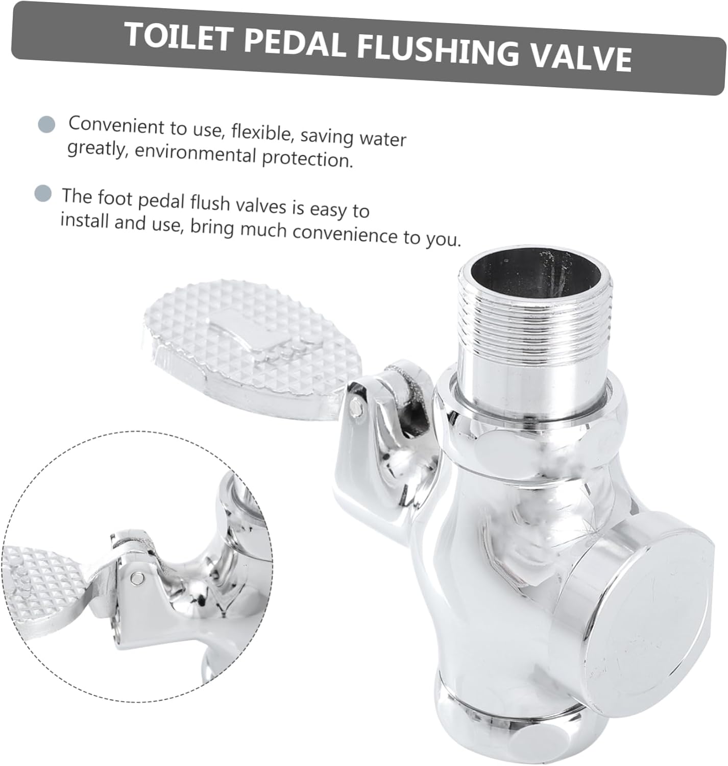 Copper Foot Pedal Toilet Valve Robust Urinal Filling Tool for Bathrooms Simple Installation Suitable for Standard Toilets and Urinals