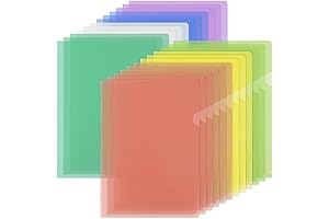 EOOUT Clear Poly Folders: 24-Pack Pastel Project Pockets for Letter-Sized Documents