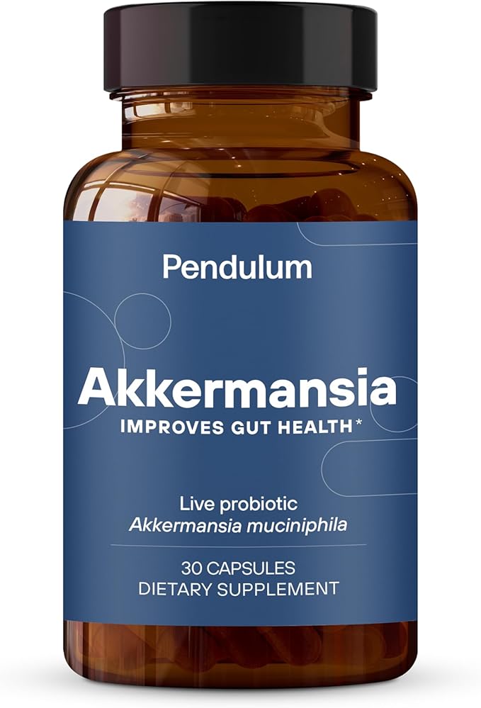 Pendulum Akkermansia Probiotic with Prebiotic Fiber - Increases GLP-1 Production, Delayed Release, Third-Party Tested, 100M AFU Live Strain for Gut Health for Men & Women (30 Capsules, 1-Pack)