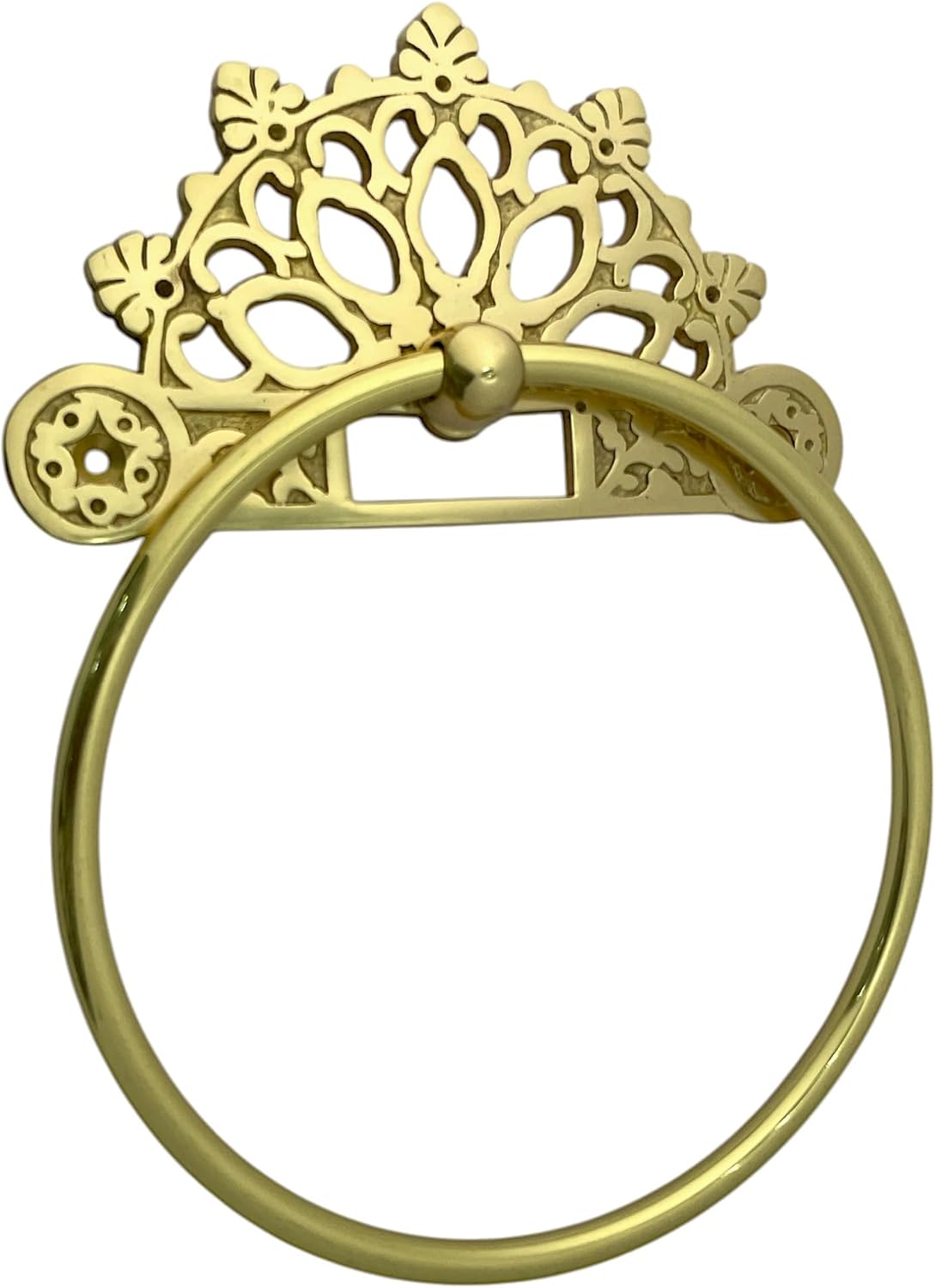 Victorian Towel Ring | Solid Brass |Brass Polished 6 inches | Hand Towel Hanger | Round Towel Holder for Bathroom, Toilet,Kitchen Accessories Handmade | Wall Mounted | Napkin Holder