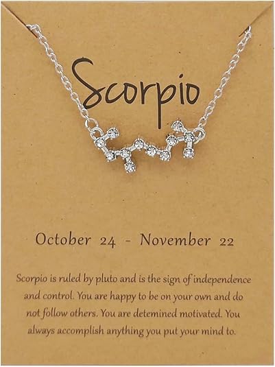 Rhinestone Zodiac Pendant Necklace for Women Silver Crystal 12 Constellation Necklaces Horoscope Sign Star Gemini Necklace Friendship Jewelry