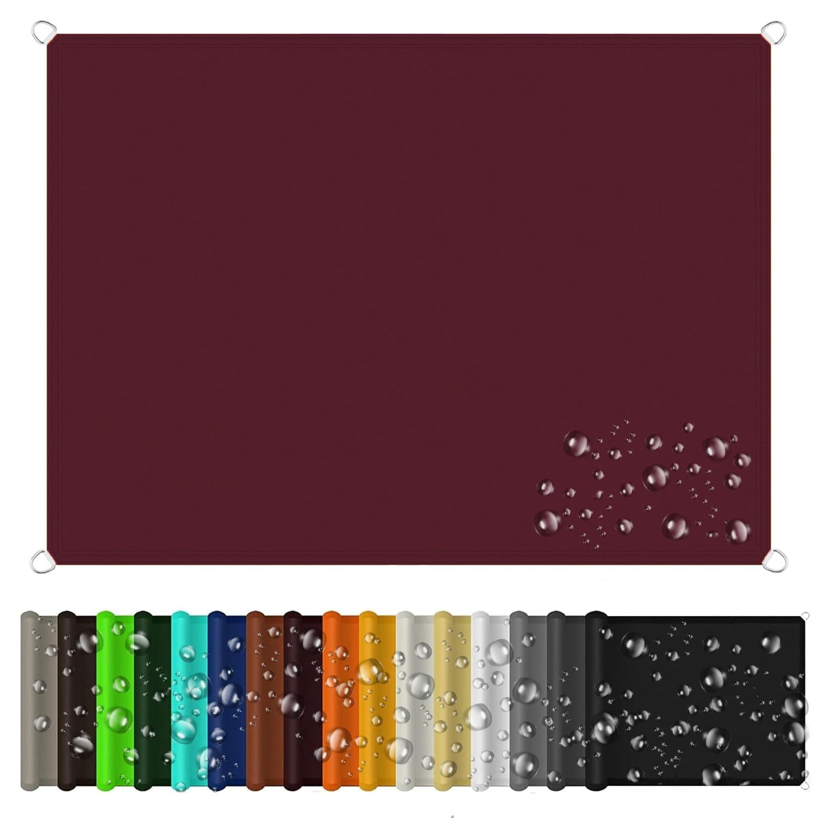 Voile ombrage imperméable 2.5m terrasse abri extérieur élégant rouge
