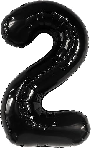 Miniatura 9 de KatchOn Globo Gigante Negro Número 2 de 40 Pulgadas  Globo Negro Número 2, Dos Decoraciones Geniales de Fiesta de Cumpleaños para Niño  Globo Negro