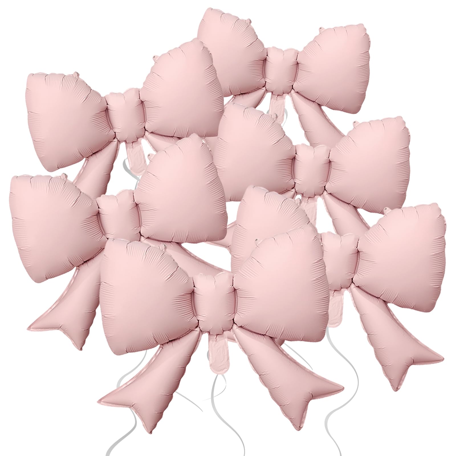 6pcs Pink Bow Balloons Bow Birthday Decorations Bow Foil Balloons for Bow Themed Party Baby Shower Bachelorette Party Wedding Bridal Shower