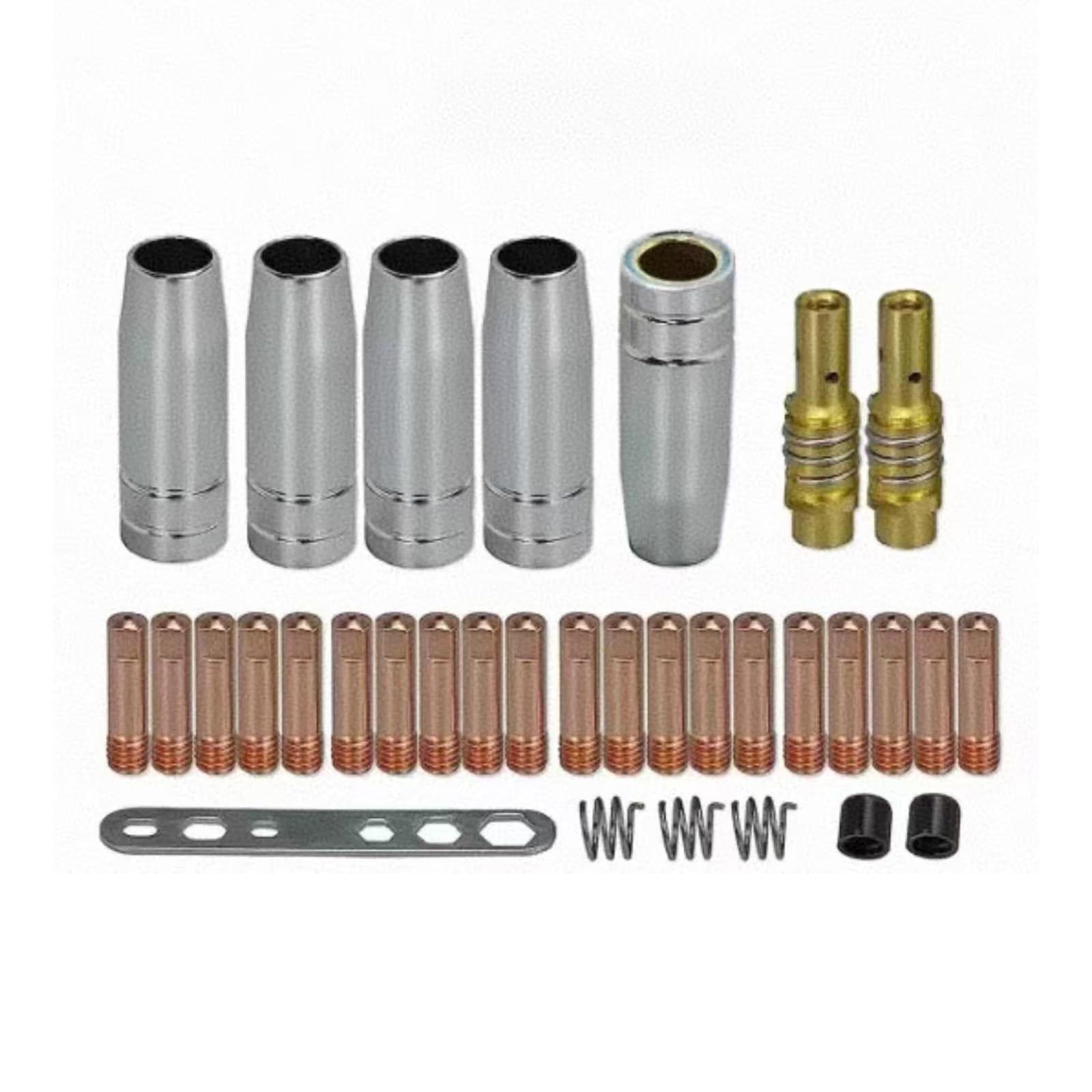Kaeltsyn A 33Pcs Welding Nozzle Ccessories Set For Mb15ak With 0.8Mm 0.9Mm 1.0Mm Copper Tip Nd Holder Welding