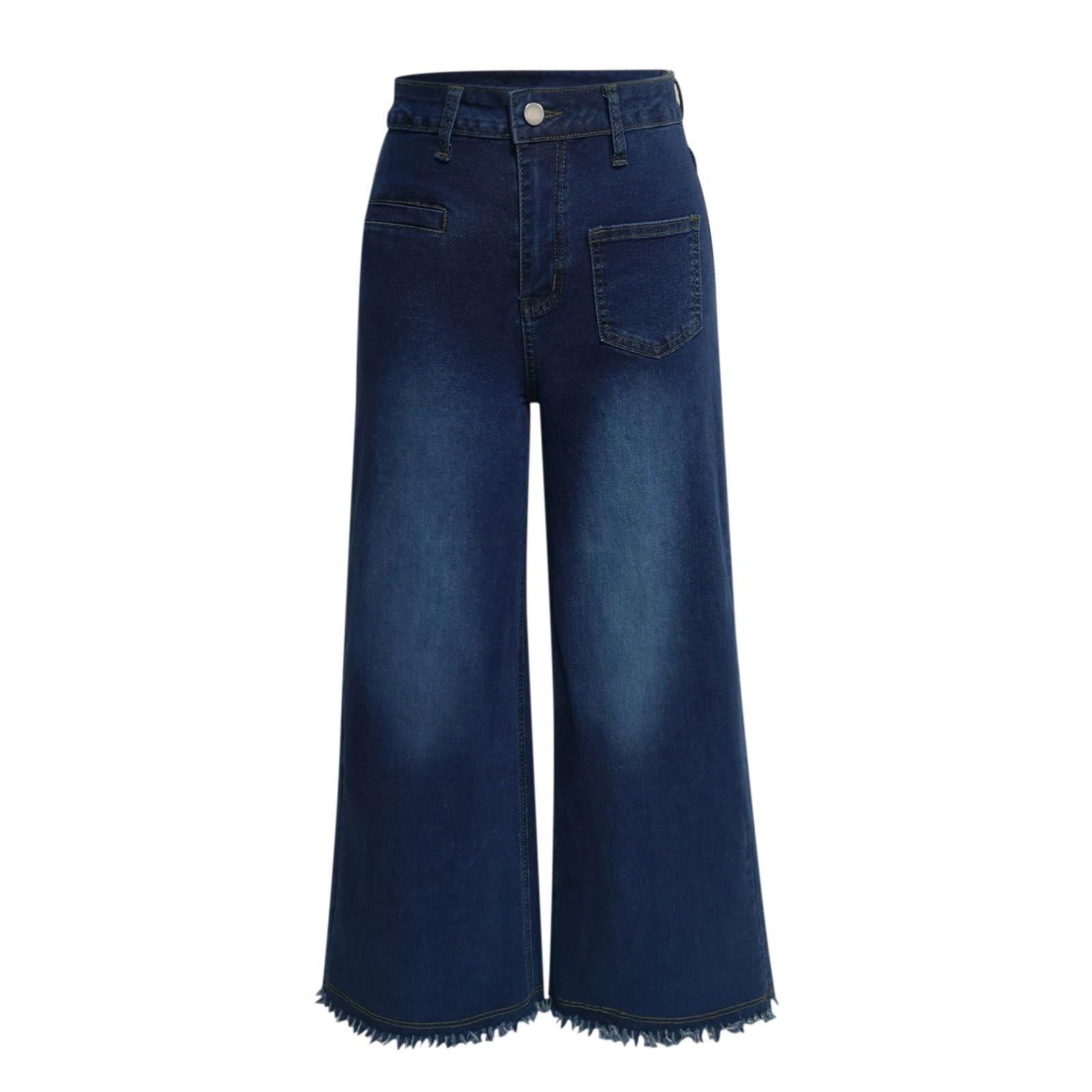 Jeans da donna, a vita alta, gamba dritta, vestibilità larga, Y2K, stile