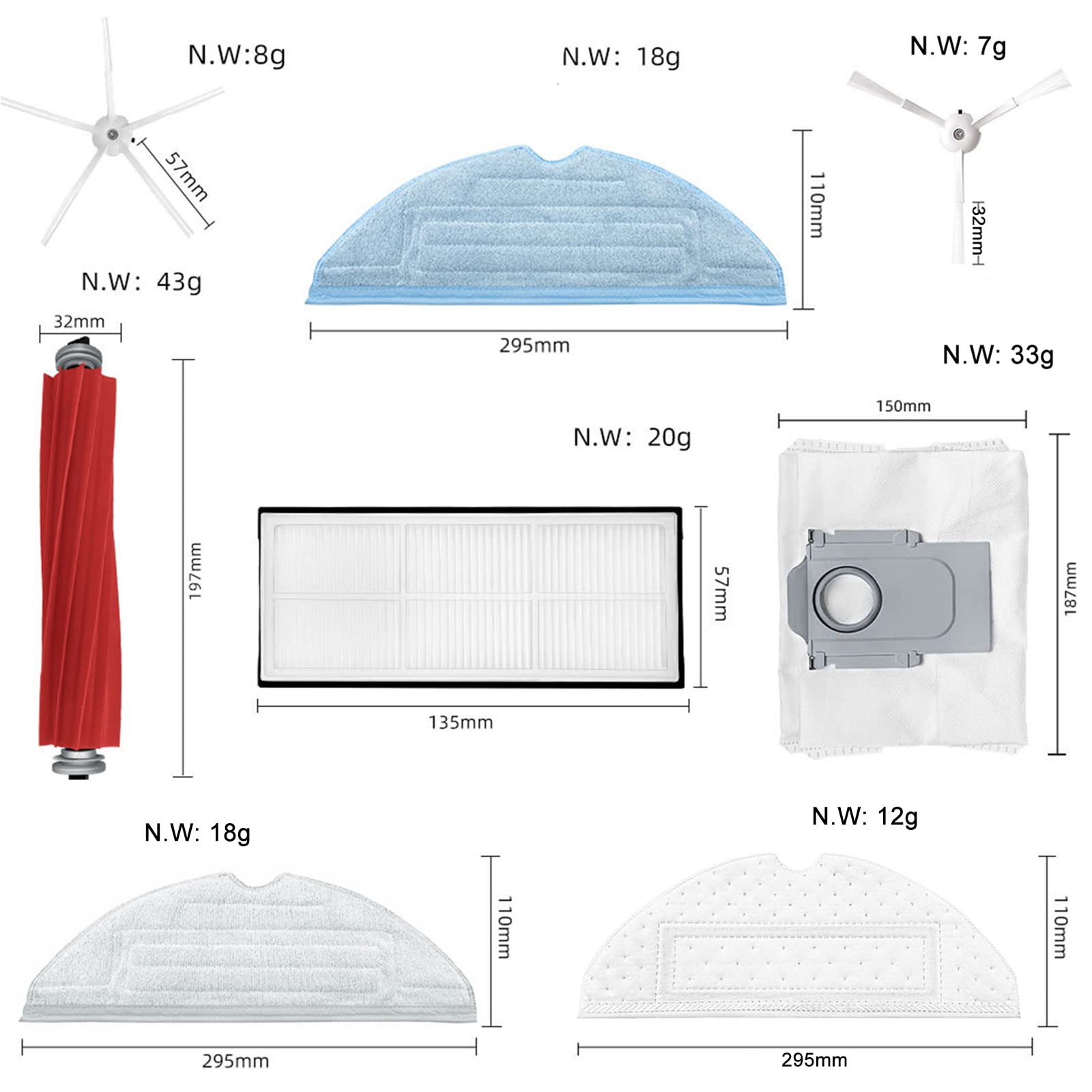 HUAYUWA Ersatz-Rollbürsten, 2er Pack, Selbstreinigend, Kompatibel Mit Roborock S7 Maxv Ultra / S7 Pro Ultra / G10S Pro / G10S / G10 Roboterstaubsaugern