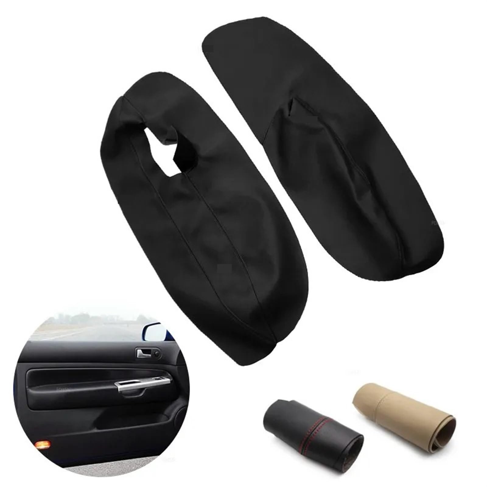 Couverture d'accoudoir de panneau de porte For VW for Golf 4 MK4 for pour Jetta for Bora 1999 2000 2001 2002 2003 2004 2005 seulement 3 portes panneau d'accoudoir de porte de voiture couverture en cui