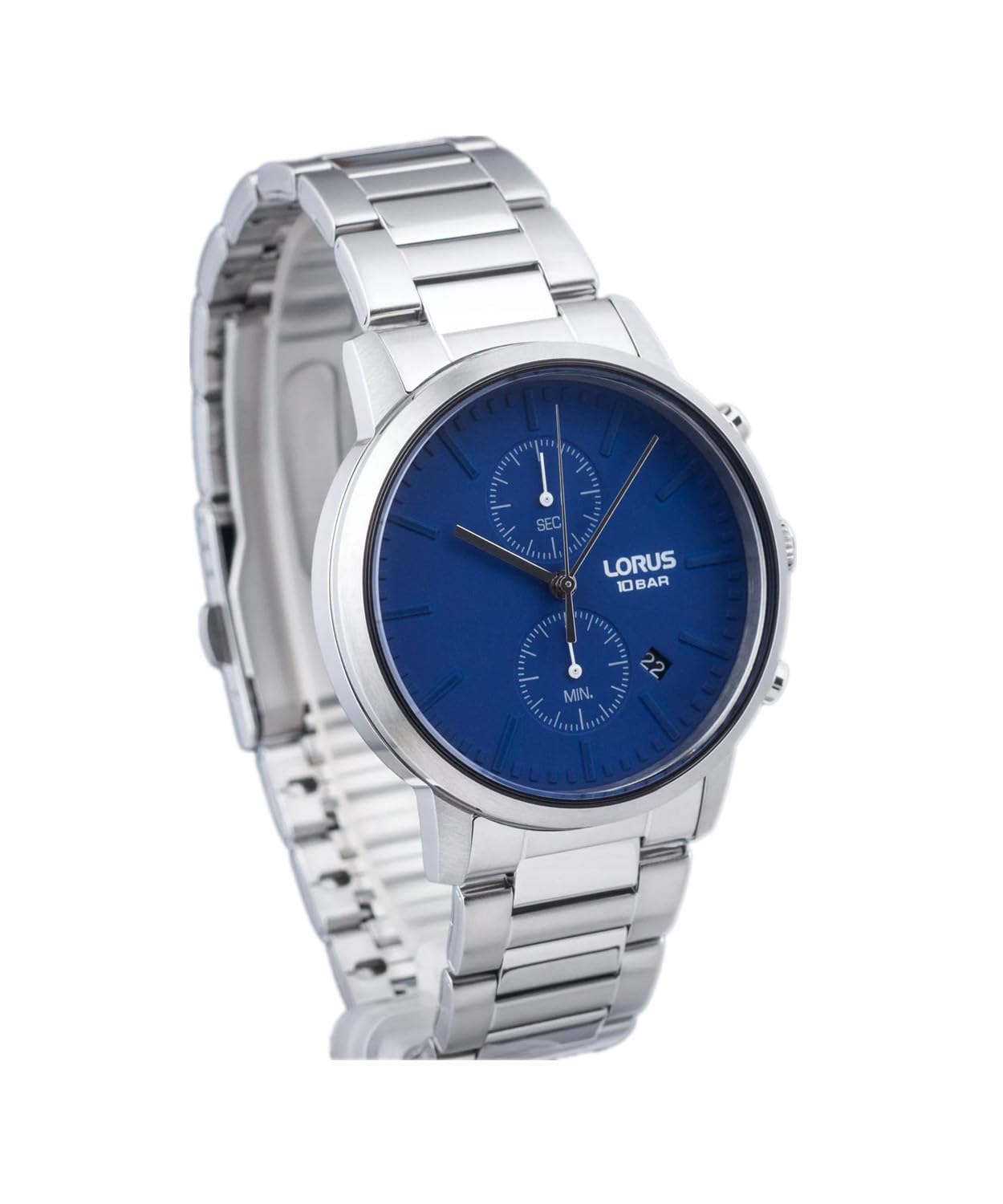 Lorus Reloj cronógrafo azul de acero inoxidable de 42 mm para hombre RW413AX9