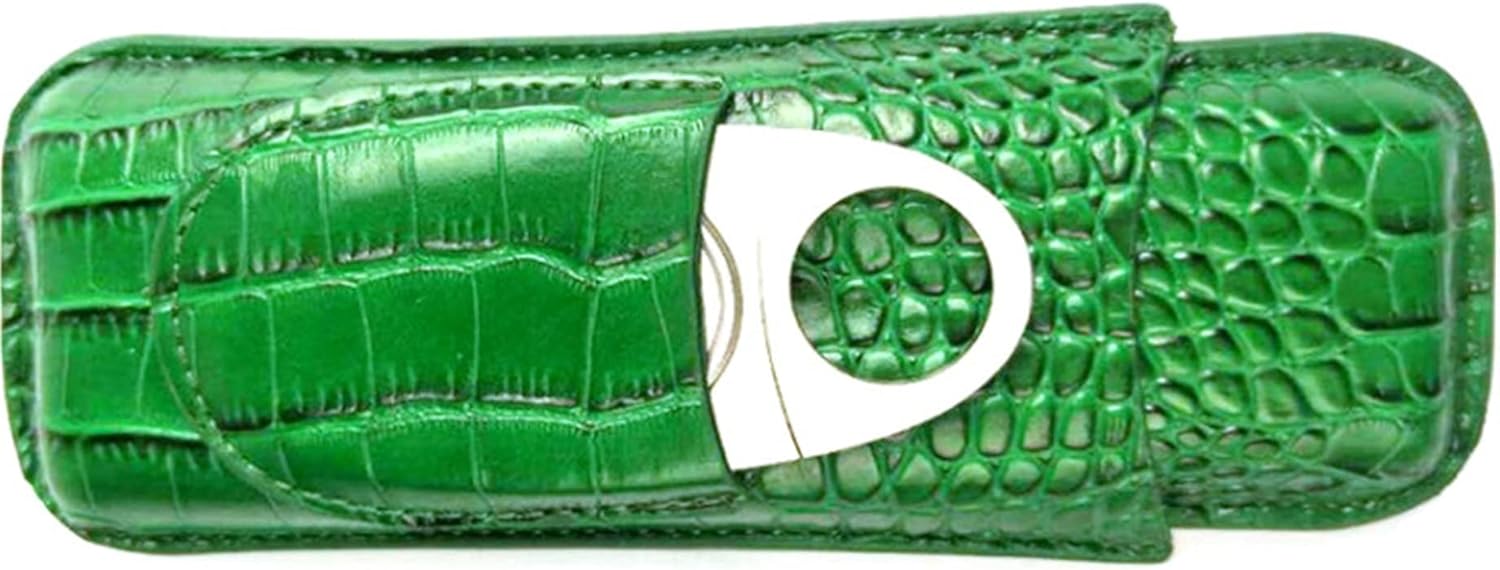 WHYYUE Cigar Case, Portable Leather Cigar Tube Case with