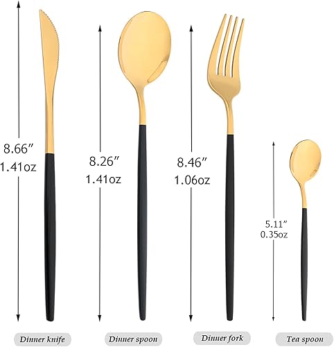 Miniatura 126 de Juego de cubiertos de espejo, 24 piezas de cubiertos de acero inoxidable 18/0 con mango verde menta, vajilla simple y moderna para cena de fiesta