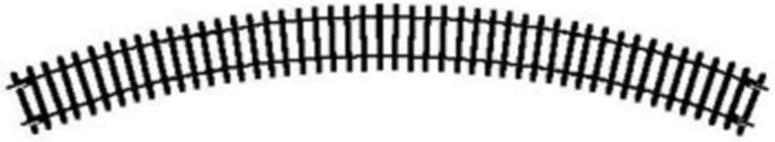 Hobby Train Tracks - R607 Double 2nd Radius Curve, 45-Degree Track Pieces - Small Scale Model Accessories for Train, Electric Railroad Supplies with HO/OO Gauge Compatibility, Curved Tracks