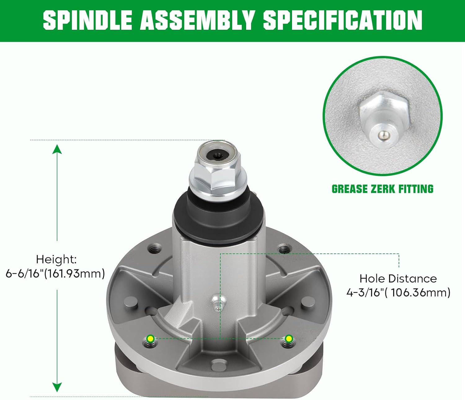 42'' Spindle Belt Rebuild Kit Fit for John Deere Models L100 L108 L110 L111 L118 Includes 2 Spindles GY20050 GY20785, 104'' Deck Belt GX20072 GY20570