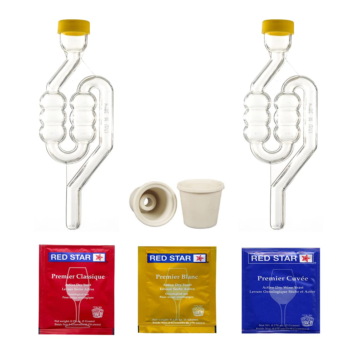 North Mountain Supply 6Bubble Airlock with Carboy Bungs