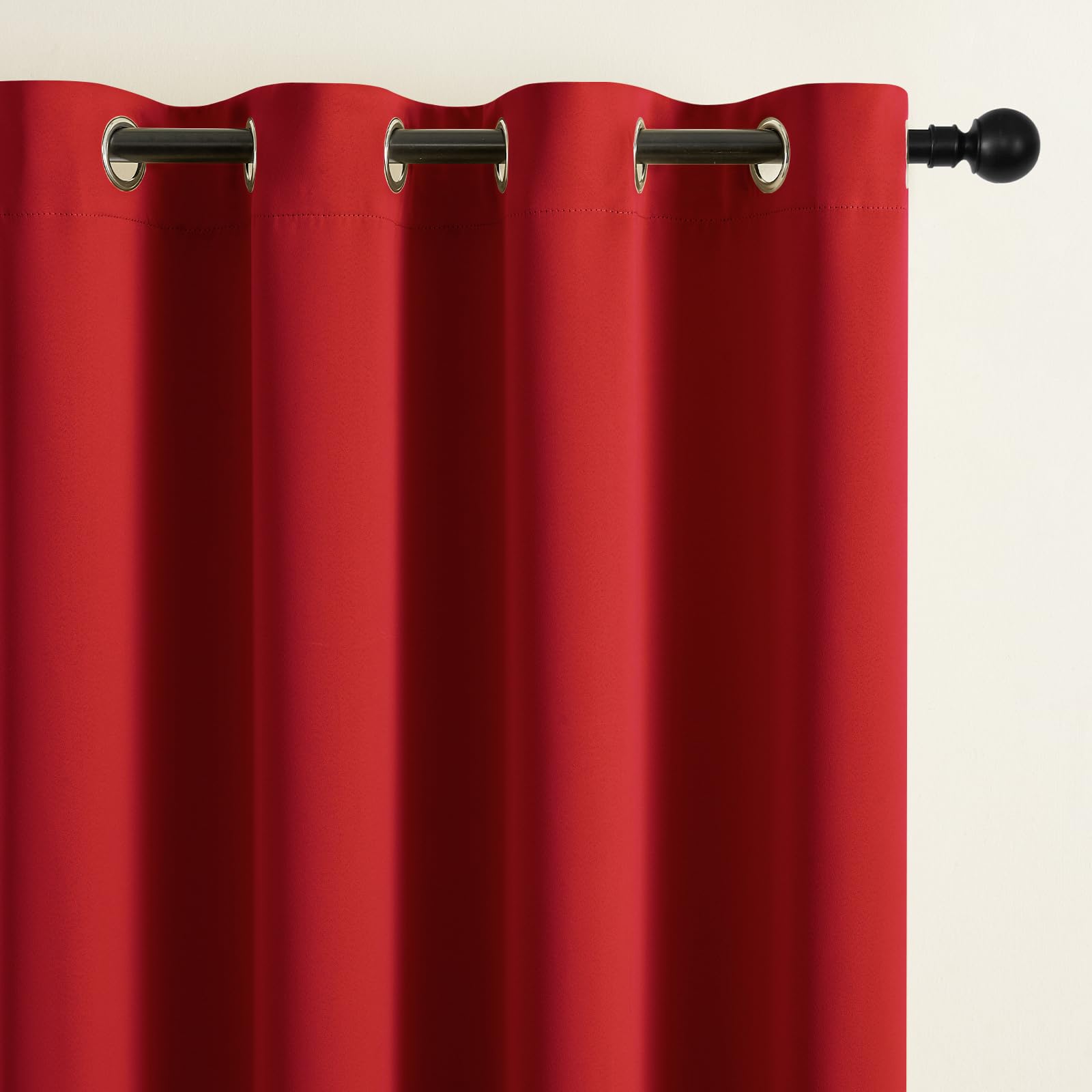 CUCRAF Red Blackout Curtains 96 inch Length 2 Panels Set - Image 2