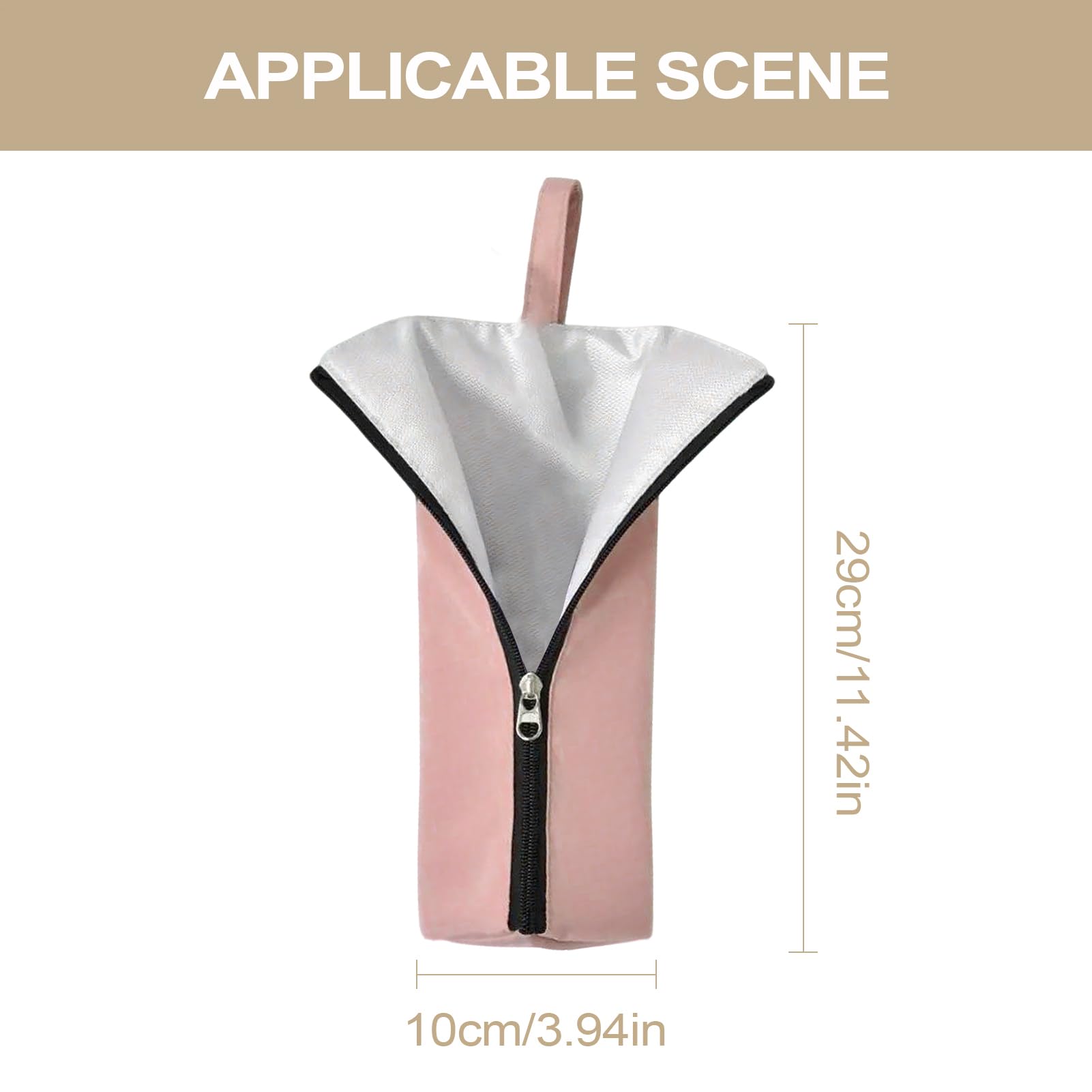 Bolsa de peluquería, Resistente al Calor, Organizador para planchas de Pelo, Resistente al Polvo y al Agua, para Viajes, Salones, baños y cosméticos, Rosa, Ver descripción, Ver descripción