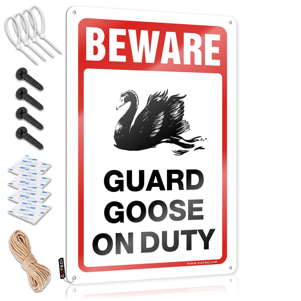 Beware! Guard Goose On Duty Private Gorgeous - Tinsign Plaque Wall Art Decoration(30X40CM)