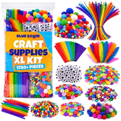 Blue Squid 1750+pcs Craft Kits for Kids, Ages 4-9 Girl Boys...