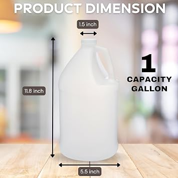1-Gallon Empty Plastic Jugs (8 PACK) Reusable, Food-Safe, BPA Free | Heavy-Duty HDPE | With Black Tamper Evident Screw Caps