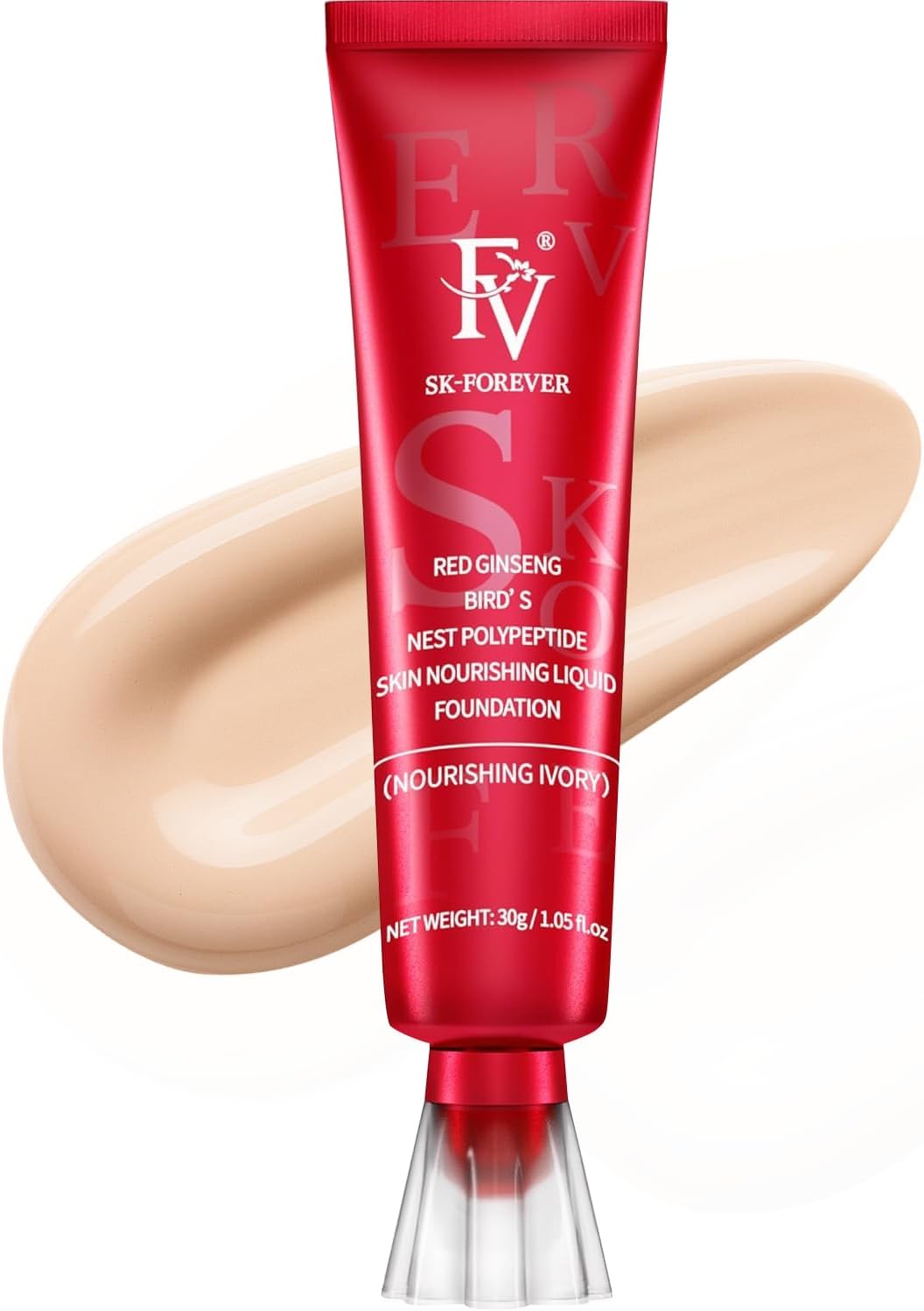 Liquid Foundation Makeup, Lightweight Hydrating Foundation with Medium Coverage Longwear Up to 10 Hours Hydration and Waterproof Foundation for Dry Skin, 30ml (IVORY)