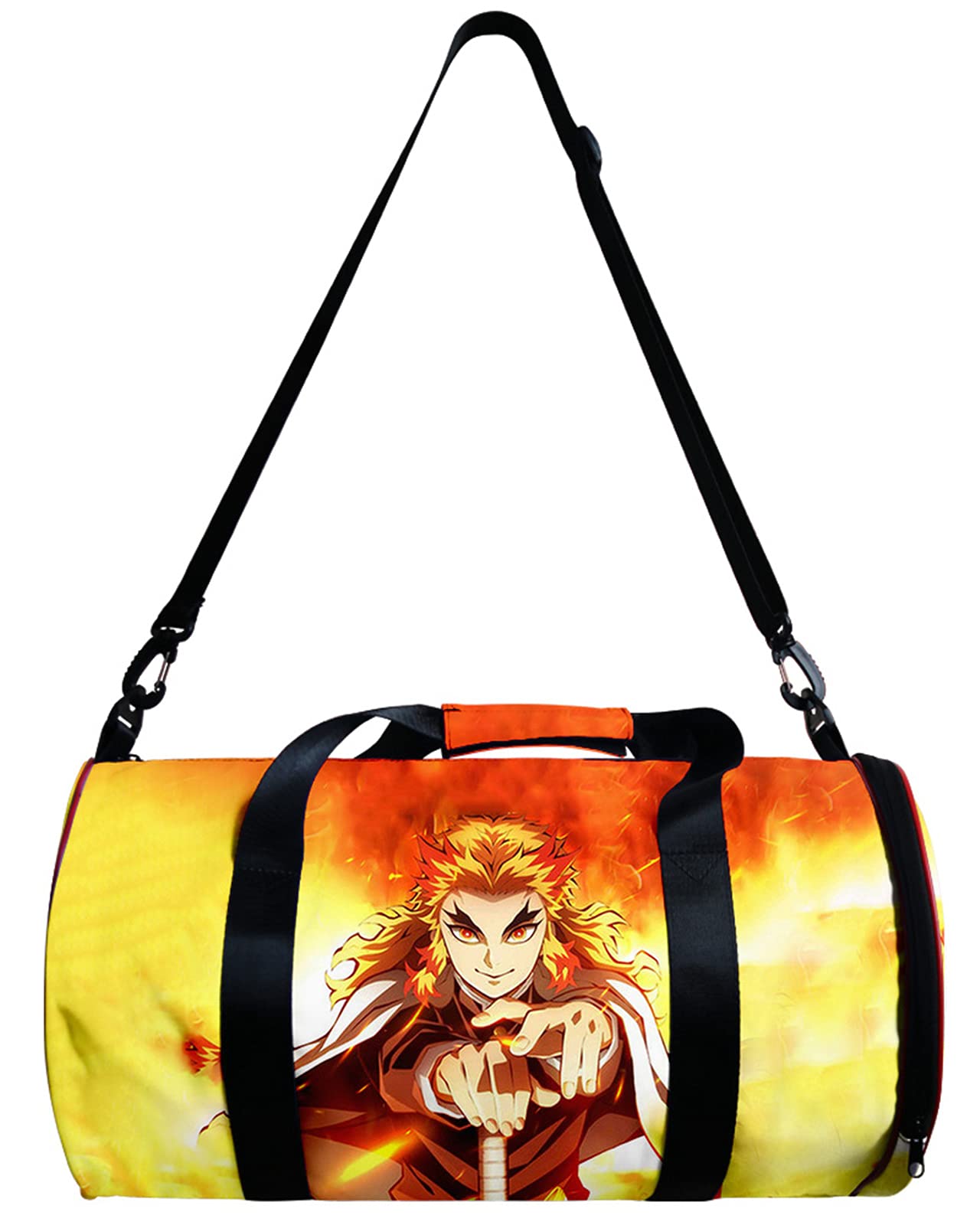 HANDAFA Anime Demon Slay Large Capacity Gym Bag Manga Kemitsu Sport Duffel Bag With Shoe Bag(Kyoujurou)
