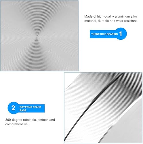 Miniatura 4 de 2 rodamientos giratorios de aluminio para decoración de pasteles Base de bandeja giratoria suave para mesa de comedor y exhibición de alimentos