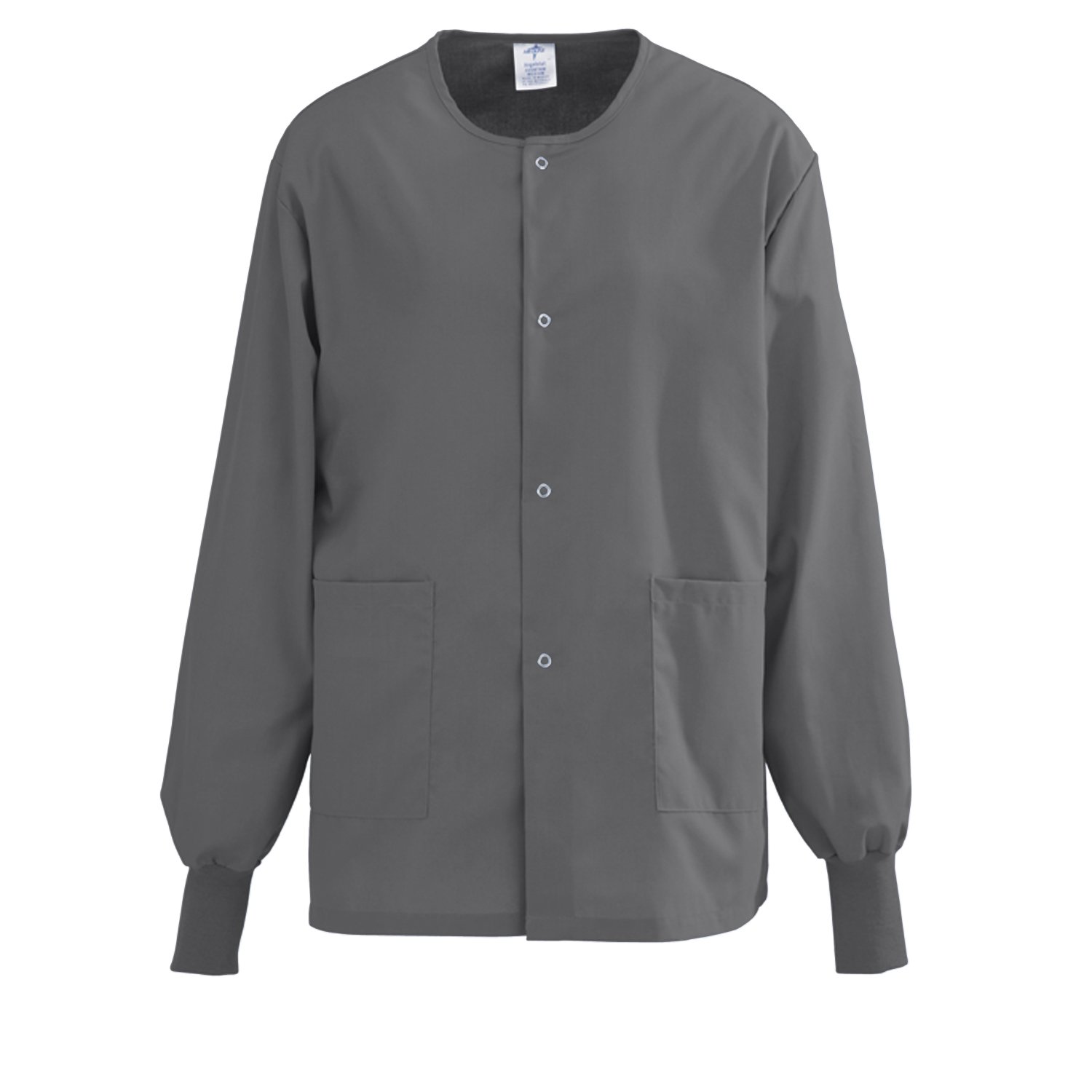 Medline 849NCCXXXL AngelStat Unisex Snap-Front Warm-Up Scrub Jacket, Charcoal, 3X-Large