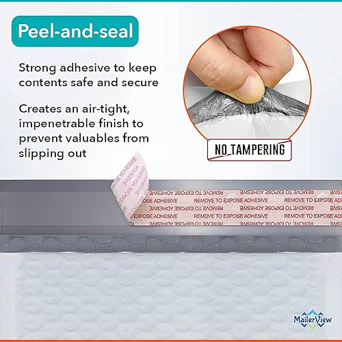 Miniatura 63 de Sobres blancos de burbujas grandes de polietileno de 10.5 x 16 pulgadas #5 Sobres acolchados con autosellado Sobres acolchados con forro de aire