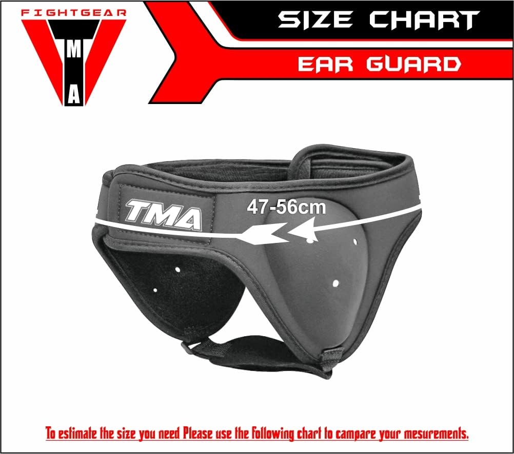 TMA Ear Guards for Grappling, BJJ and Wrestling, Neoprene Padded Headgear for Boxing Training, Sparring, Fighting, Martial Arts with Adjustable Strap, Ear Protection for Rugby, Judo, Jiu Jitsu by TMA